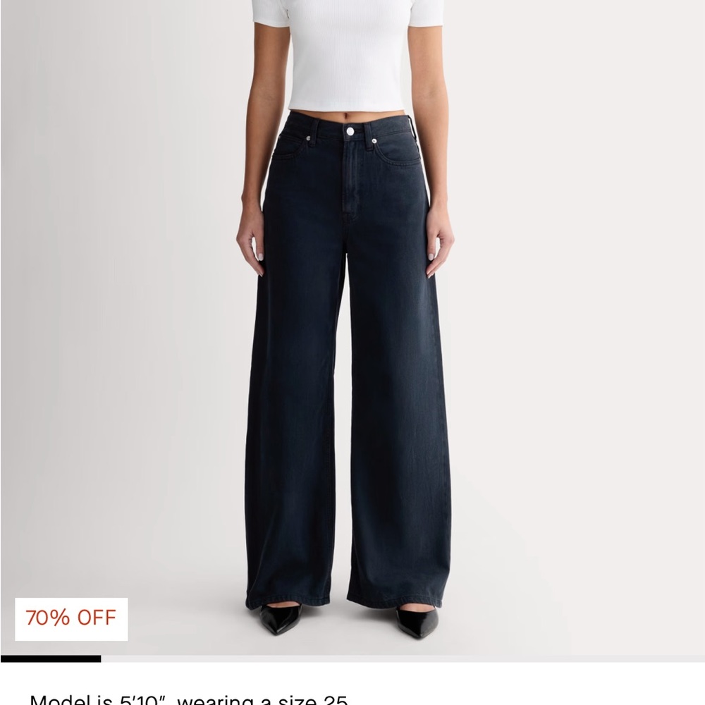 Everlane Black Flare Wide Leg Jeans